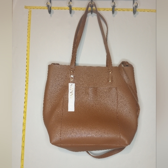 Henny + Lev‎ Women's Tote Handbag Vegan Leather 2-in-1 Brown NEW with Tag - Picture 3 of 6